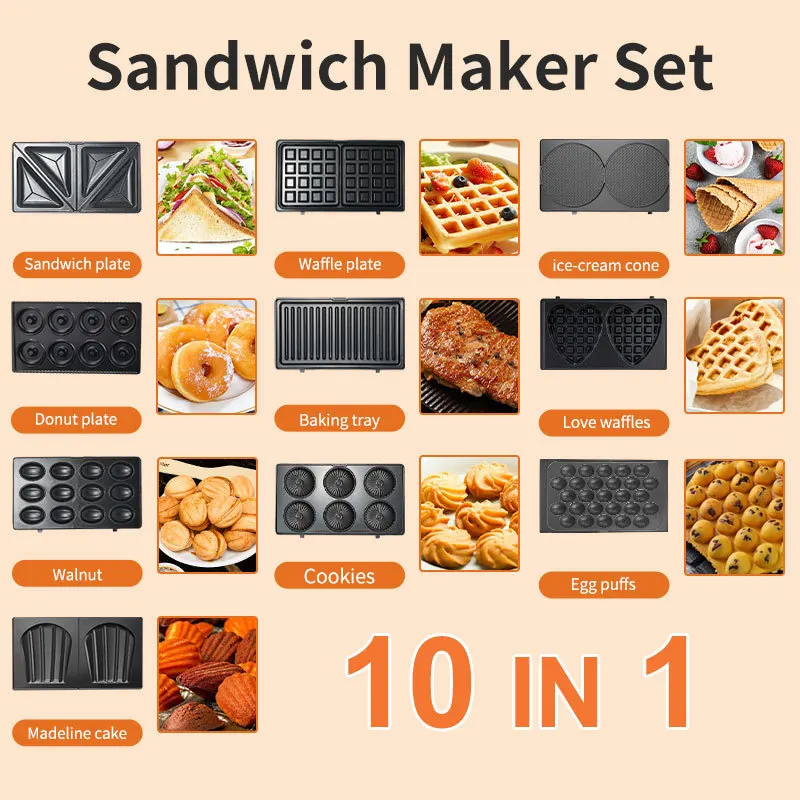 Urządzenia domowe 220/110V 10  – Breakfast Sandwich Maker recenzja i cena